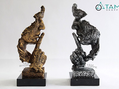 Tượng đầu người nghệ thuật Không thấy - Không nghe - Không nói [Lẻ từng cái - 2 màu] TUONGNGUOI-01